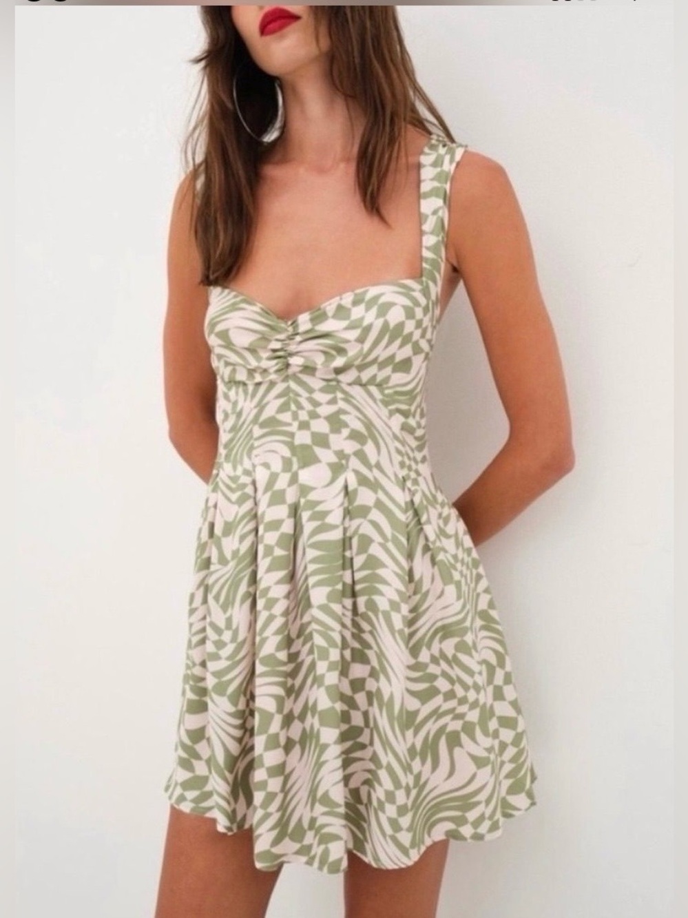 NWTS For Love & Lemons  August Mini Dress - Size Medium  - green/pink